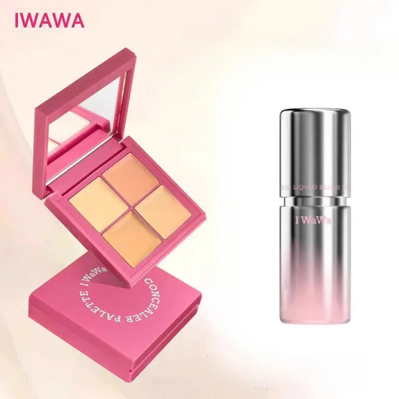Iwawa Liquid Blush Concealer Silky Fluid Formula Nhẹ Không Nặng Xây Dựng Đào Tự Nhiên Phát Sáng Mặt 