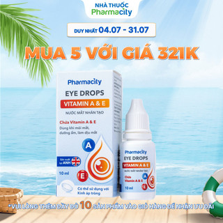 Nước mắt nhân tạo Pharmacity Vitamin A & E (10ml)-- THƯƠNG HIỆU PHARMCITY