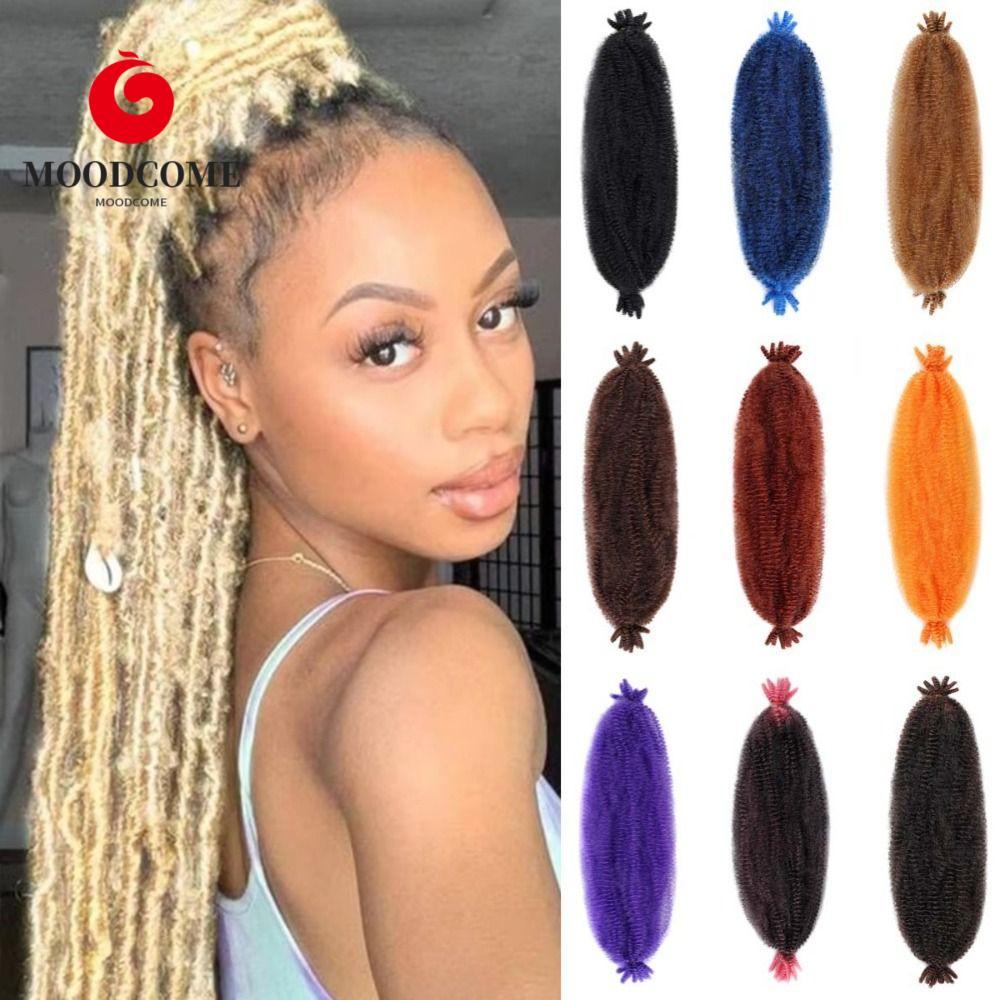 MOODCOME 8 Dây Marley Xoắn Bện Tóc, Tổng Hợp 24 Inch Locs Springy Twist Hair, Fluffy Hair Extensions