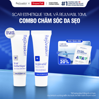 Combo Xóa Sẹo Mini Rejuvaskin (Scar Esthetique 10ml + Rejuvasil 10ml) - Dùng Thử, Tiết Kiệm