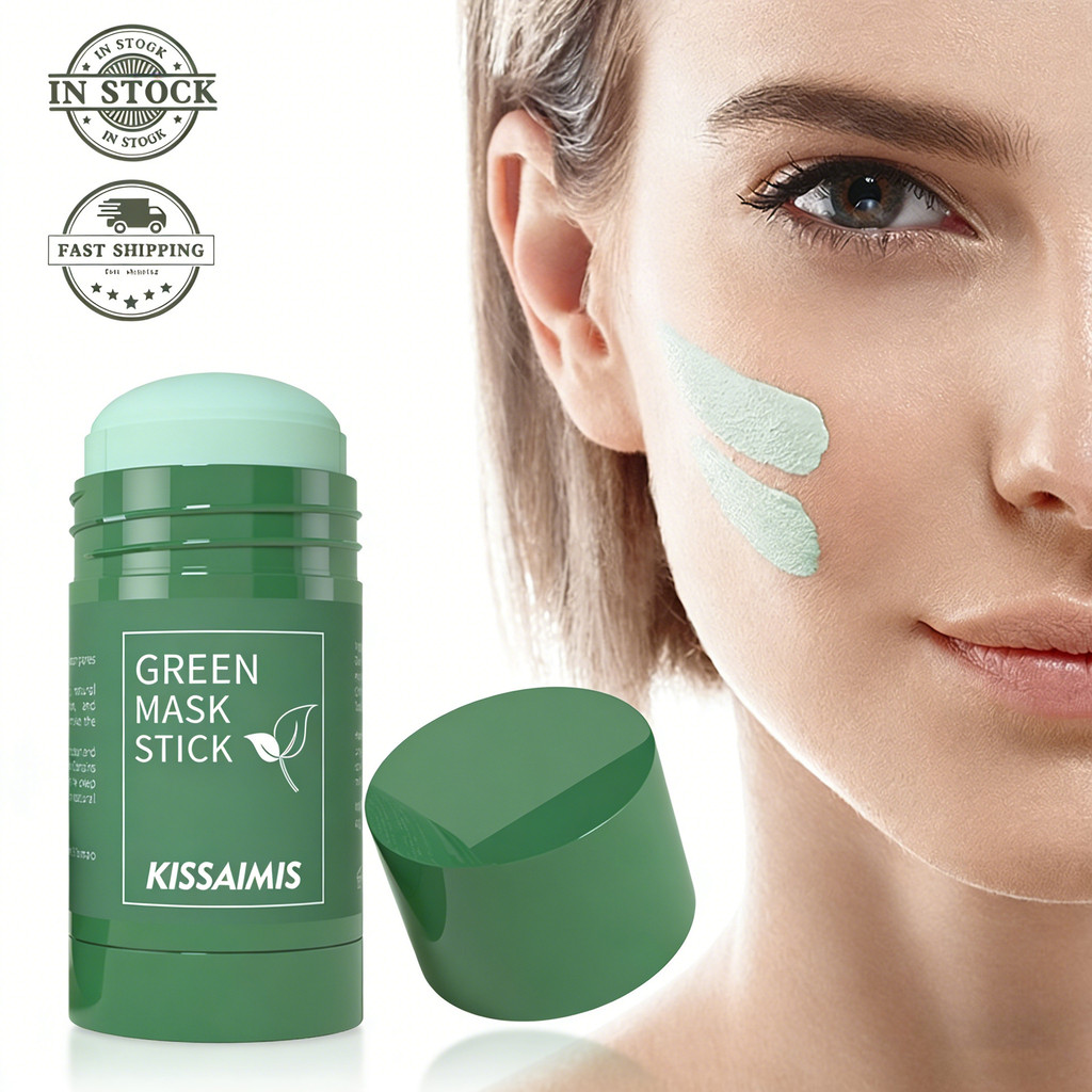 Preferred#KISSAIMIS Green Tea Oil Control Solid Mask Eggplant Mud Mask Deep Cleansing Smear-On Mud M