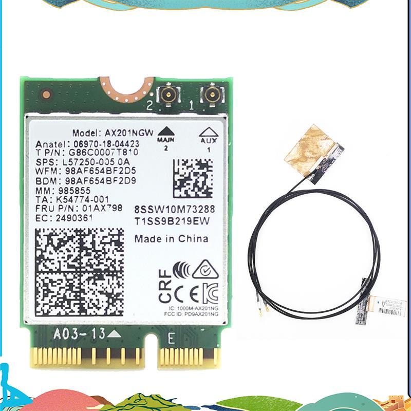 Thẻ WiFi AX201 AX201NGW với 2XAntenna M.2 CNVio2 2.4GHz / 5Ghz