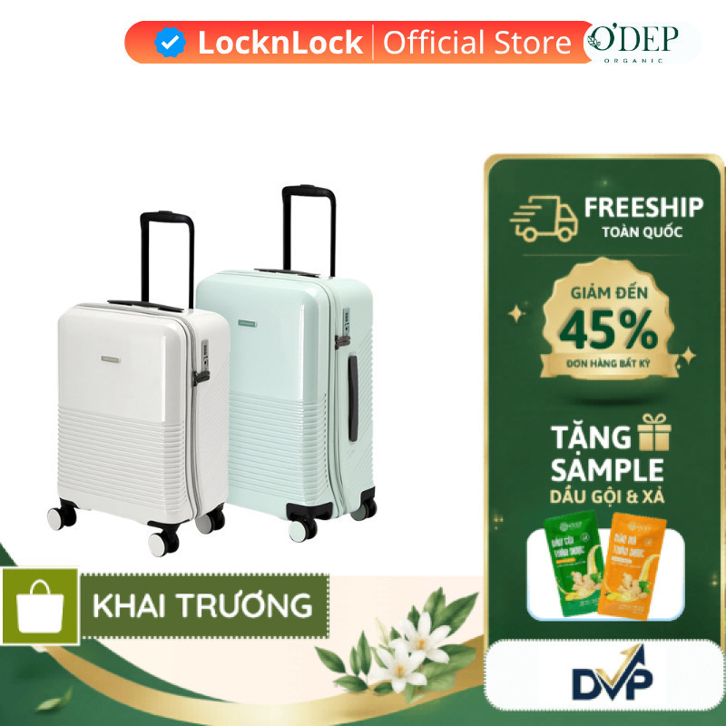 Vali du lịch LocknLock Unbalance Travel Zone khóa TSA, nhựa ABS PC bánh xe đôi xoay 360 độ LTZ901 LT