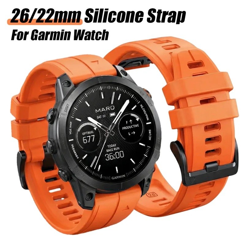 Dây đeo silicon thể thao QuickFit 22mm 26mm cho Garmin Fenix 8 Pro 8 E 7Pro 7X 6 5Plus / Bản năng / 