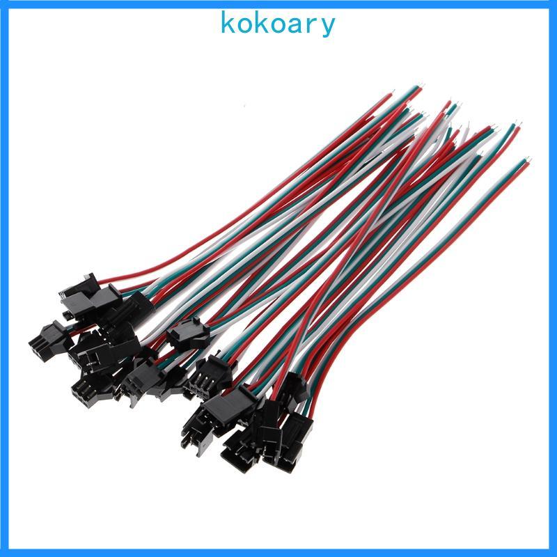 KOK 10 Cặp 3 Pin JST SM Nam Nữ Cắm Cáp Kết Nối Cho WS2812B WS2812 WS2811