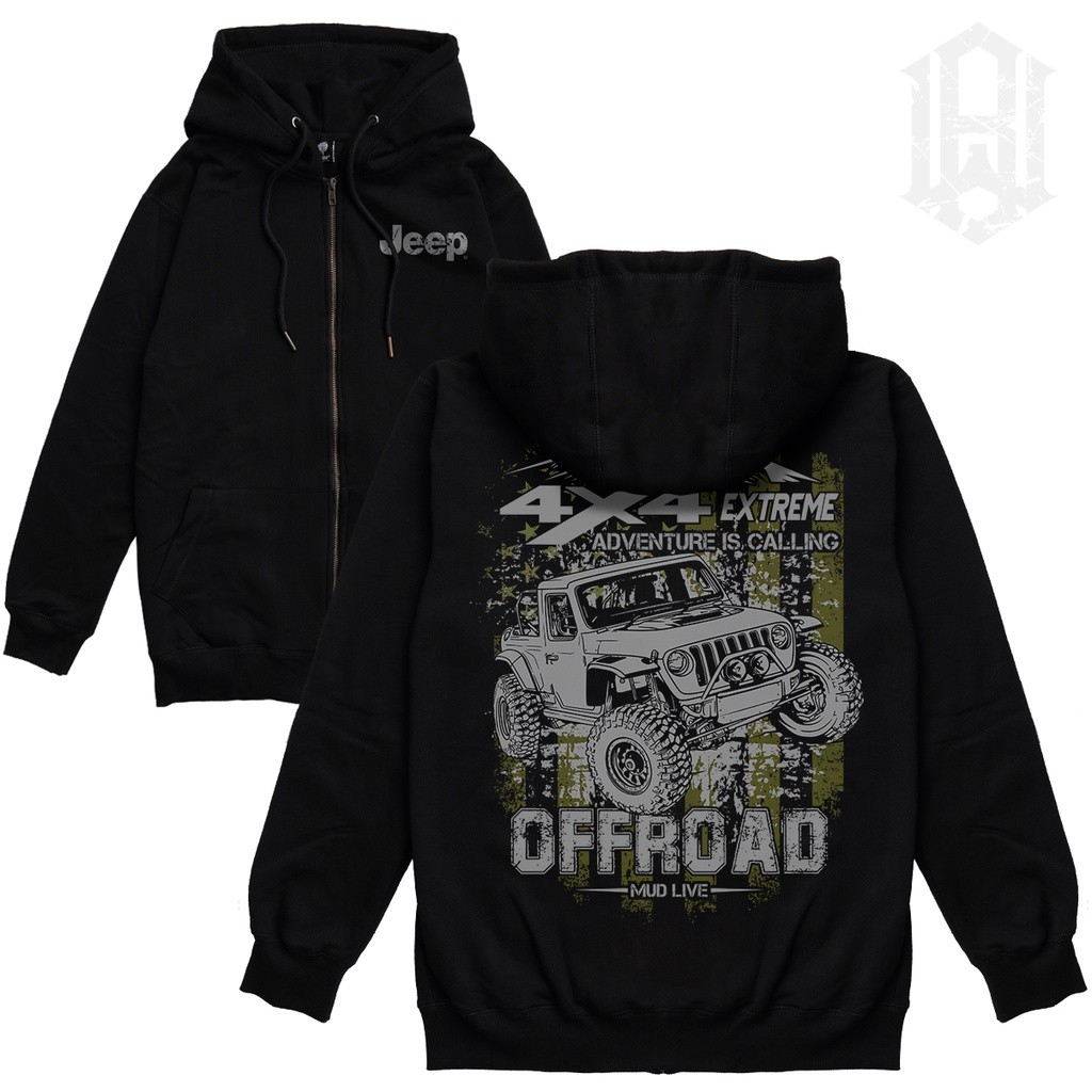 Áo Hoodie dây kéo xe Jeep Offroad
