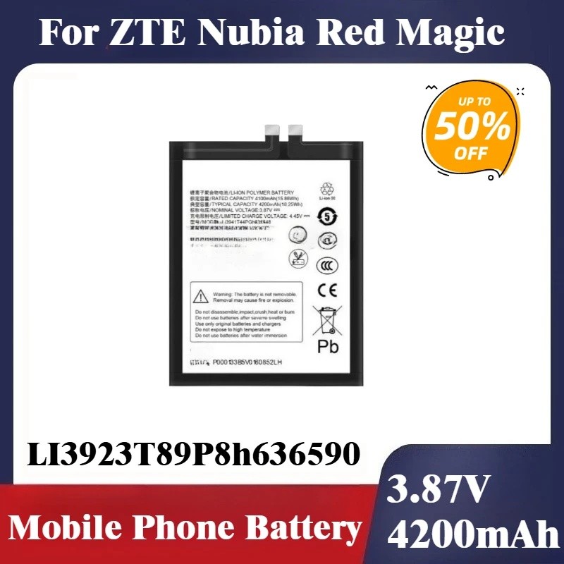 Pin điện thoại di động thay thế mới 3.87V 4200mAh LI3923T89P8h636590 Dành cho ZTE Nubia Red Magic NX