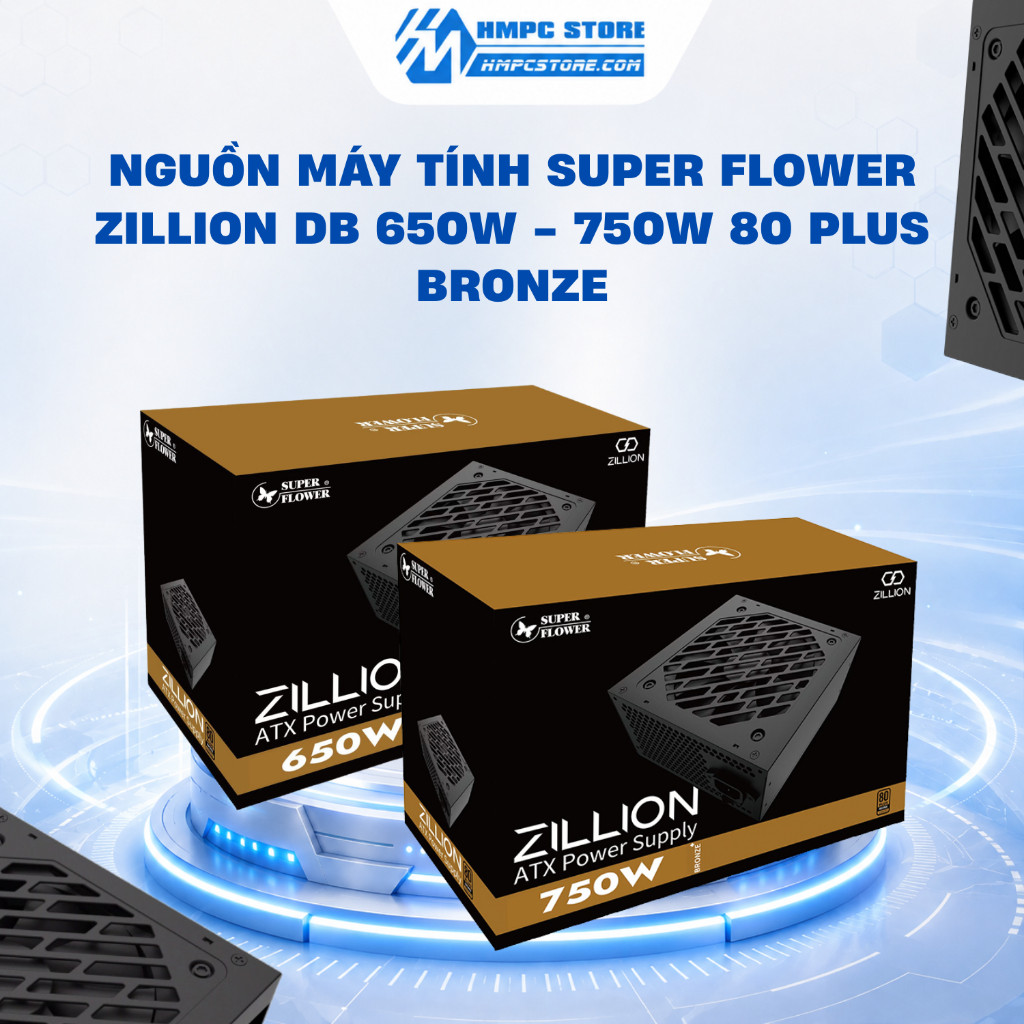 Nguồn máy tính SuperFlower ZILLION DB 650W - 750W 80 Plus Bronze | Bảo hành 36 tháng