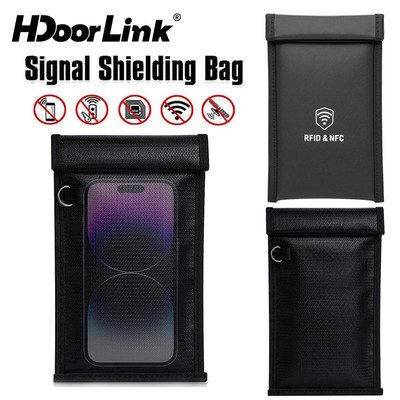 HdoorLink Chặn Tín Hiệu Túi Faraday Chống Cháy EMF RFID Che Chắn Túi Chìa Khóa Ô Tô Chống Theo Dõi Chặn Điện Thoại Di Động