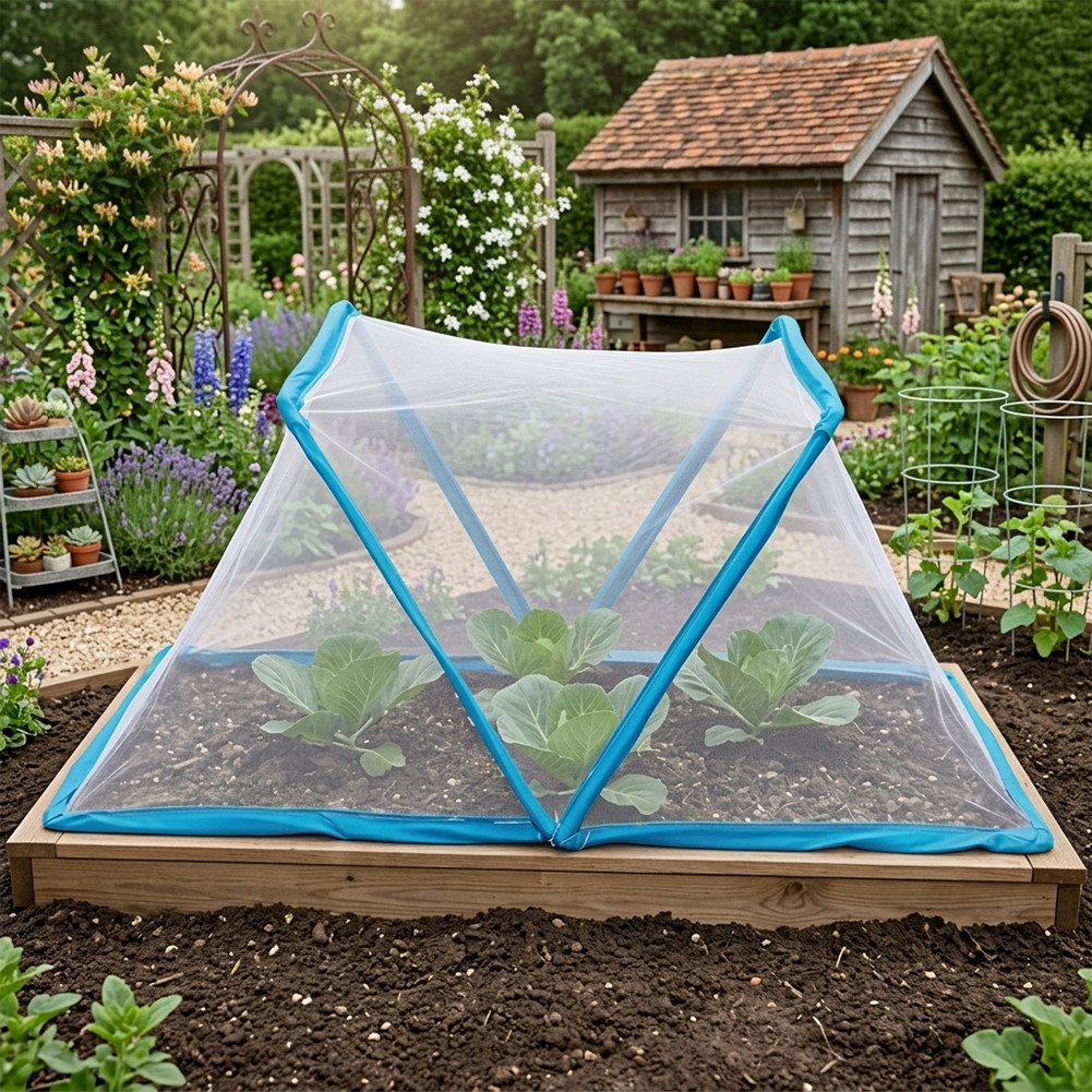 {WELV}Foldable Garden Netting for Raised Beds 47.24 x 23.62 Inches Vegetable Protector