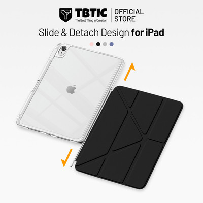 Ốp iPad TBTIC tháo rời trượt mỏng nhẹ, hợp 12/11 A16/Air8/7/6/5/4/Pro M1/2/3 11/10.9, khe bút