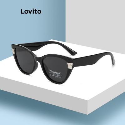 Kính mát Lovito kiểu mắt mèo chống tia UV thời trang phong cách thường ngày cho nữ LFA70016