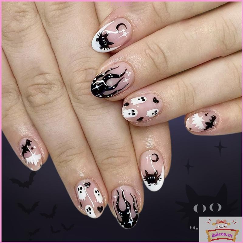 DALE Halloween Press on Nail Glossy False Nail Stick on Nail Full Cover Móng tay giả