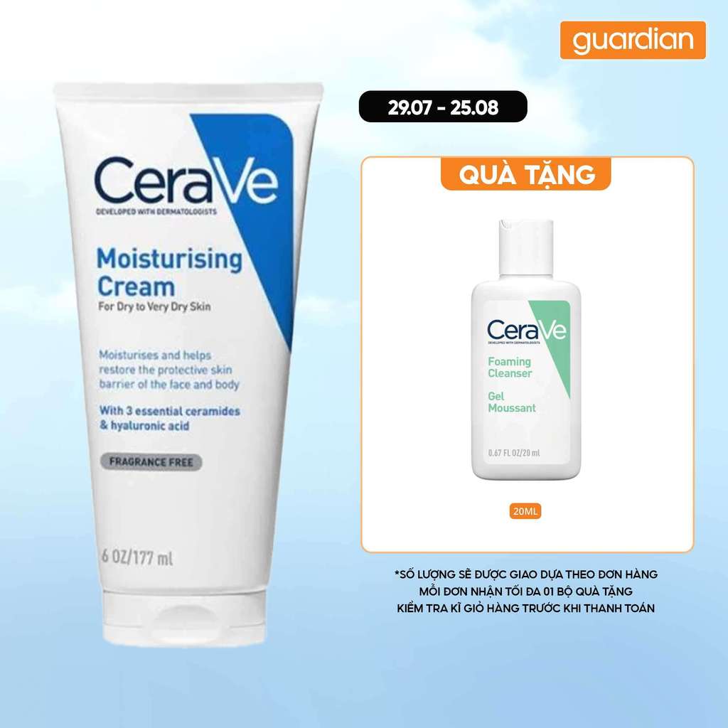 Kem Dưỡng Ẩm Phục Hồi Chuyên Sâu Và Giữ Da Ẩm Mịn Cerave Moisturising Cream 177Ml | Guardian Việt Na