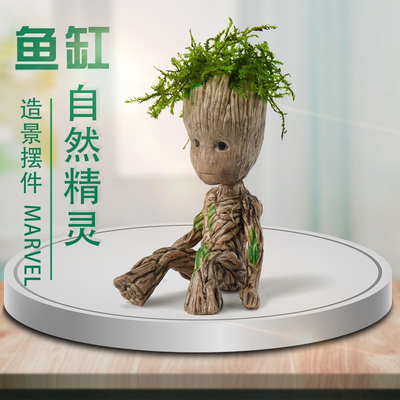 Bể Cá Thủy Sinh Cảnh Quan Đồ Trang Trí Groot Cây Nhỏ Người Rêu Thực Vật Thủy Sinh Cá Nhỏ Trang Trí C