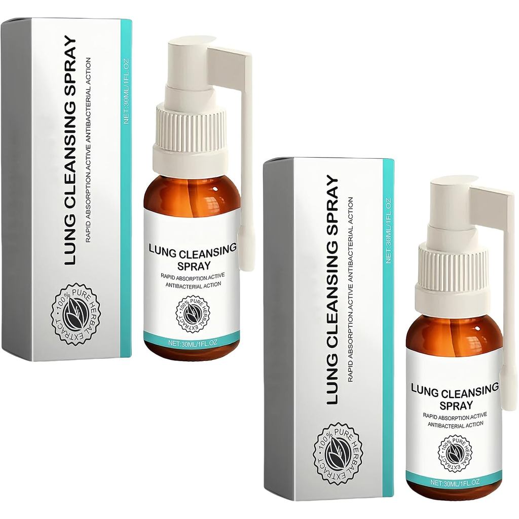 2 CÁI - Xịt làm sạch hơi thở dễ dàng - Herbal Lung Cleaning Spray chiết xuất lá mullein cho phổi N66