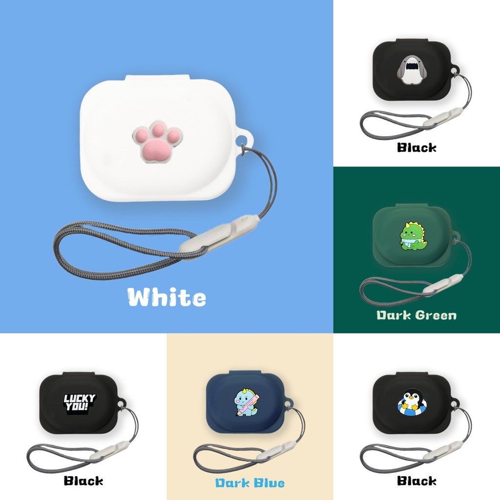 Case for Nothing Ear (3a) Cartoon Bulldog Cute Piggy Dinosaur Silicone Soft Case Lanyard Pendant Sui
