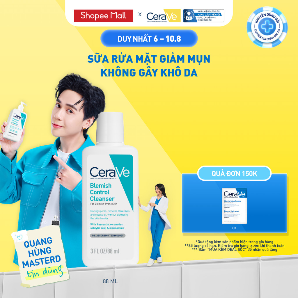 Sữa rửa mặt giảm mụn CeraVe Blemish Control Cleanser 88ml