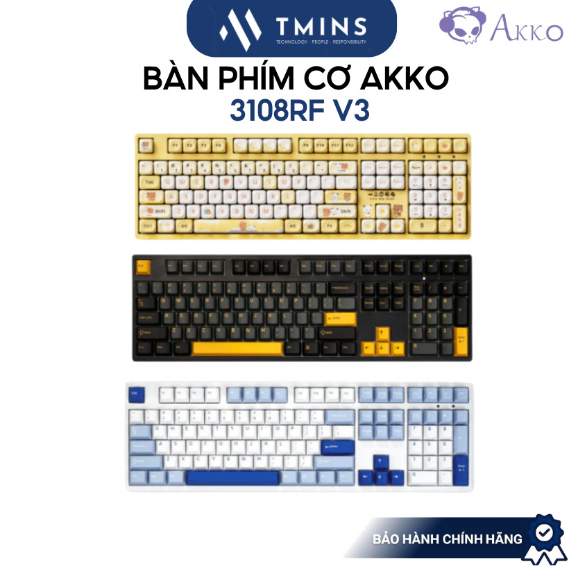 Bàn phím AKKO 3108RF V3 (Hotswap/ Akko Frost Pink Switch/ No Led/ Fullsize) - Hàng chính hãng