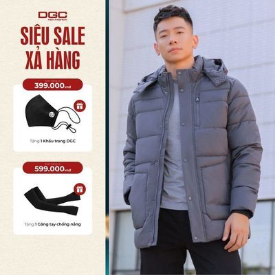 Áo Khoác Nam Chần Bông 3 Lớp WAJKBC18M DGCs-Dáng Lửng, Chống Thấm, Cản Bụi, Cản Gió, Giữ Ấm Mùa Đông