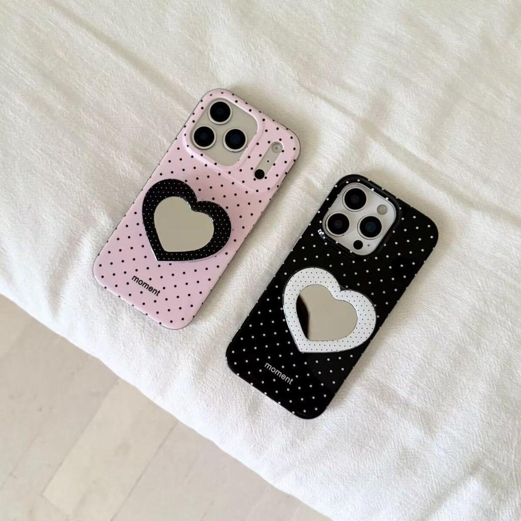 Ốp Điện Thoại Thích Hợp Cho iPhone 11 12 13 14 15 16 17 Pro max Plus Air ins Polka Dot Love Vỏ Bảo Vệ Chống Sốc Chống Sốc Bao Gồm Tất Cả