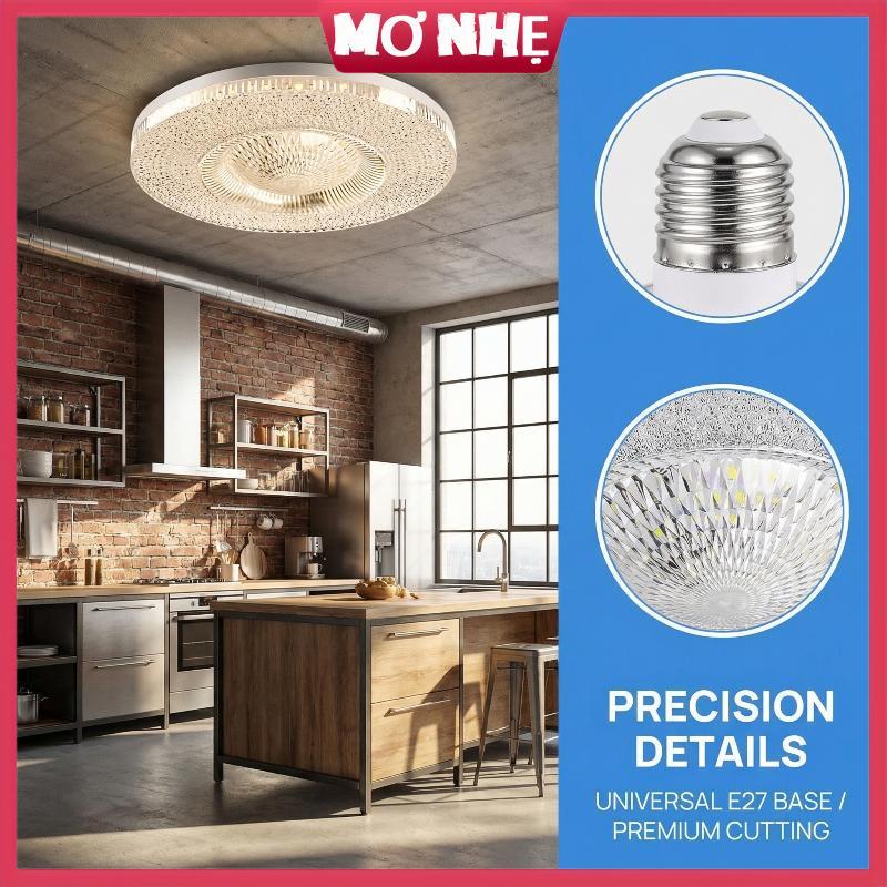 1 chiếc đèn trần LED pha lê UFO, Bóng Đèn chùm bảo vệ mắt siêu sáng E27