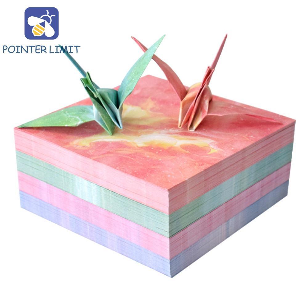 POINTER LIMIT 400 Chiếc Giấy Gấp Nhiều Màu Sắc, Giấy Origami Bầu Trời Đầy Sao Gấp Handmade, Thêu Sò 