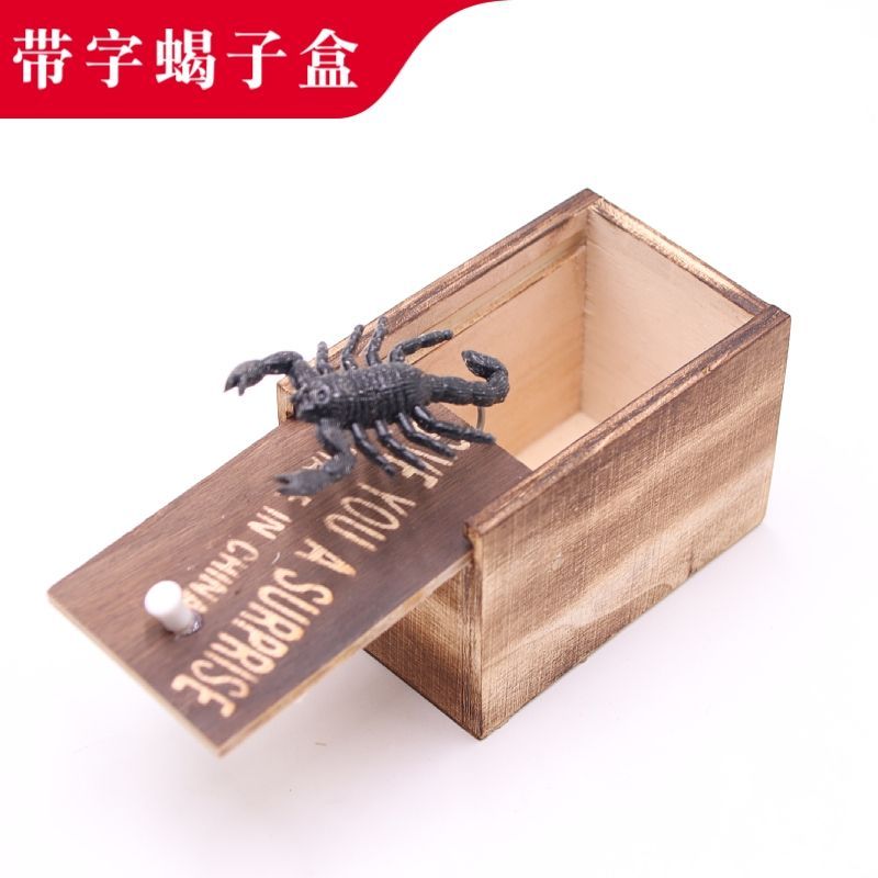 Đạo Cụ Tricky Scare Tricky Prank Prank Bug Box Hộp Nhện Kinh Dị Hộp Gỗ