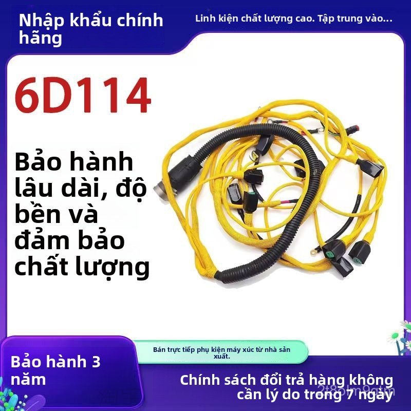 Bộ dây điện động cơ 6D114 cho máy xúc Komatsu 400-6 7 8 360-7 chịu nhiệt độ cao bền