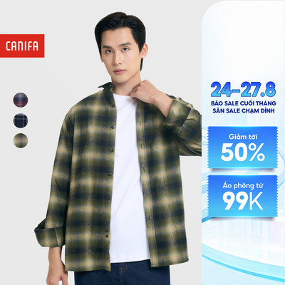 Áo sơ mi nam kẻ dài tay CANIFA 8TH25W001