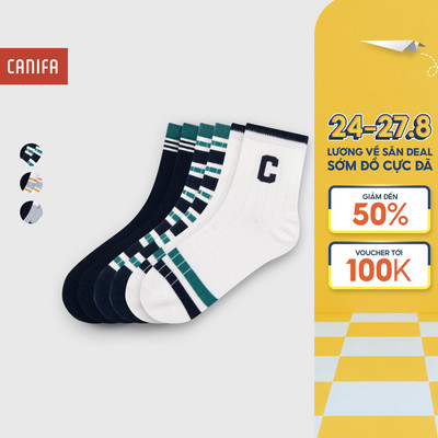 Pack 3 đôi tất bé trai CANIFA cổ cao in họa tiết 2AX25A003