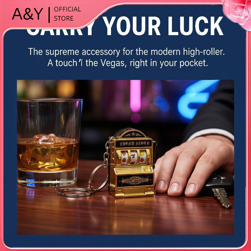 A & Y Luy Japot Fruit Slot Machine Móc khóa Mini Creative Casino Mặt dây chuyền bền bỉ để ủng hộ bữa