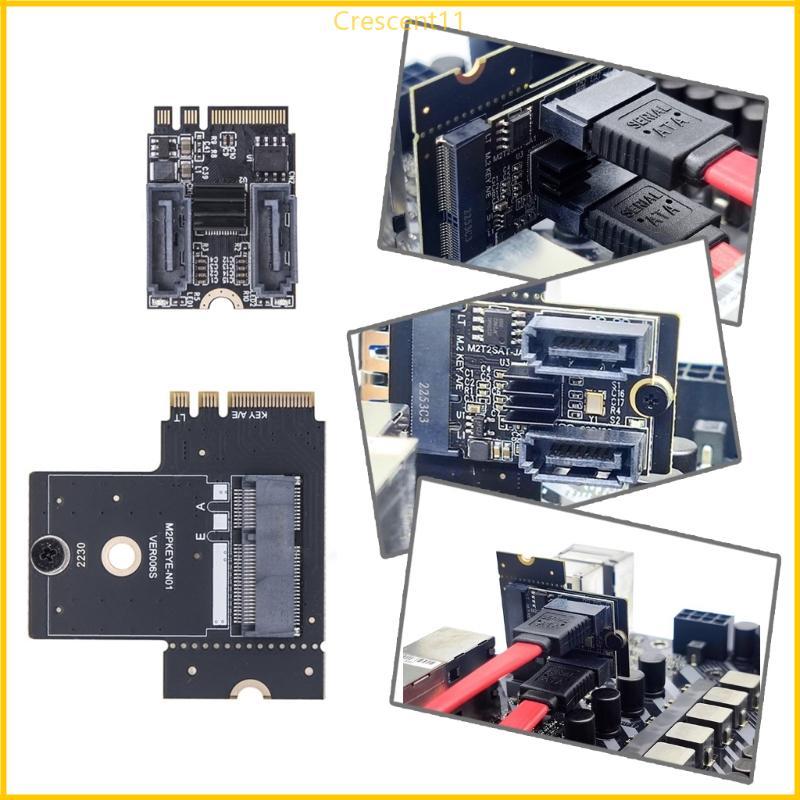 Crescent11 Hiệu Suất M 2 Sang SATA3 0 Adapter Cổng Đôi 6Gbps Thẻ Nối Dài Ổ Cứng Với Hoán Đổi Nóng Ch