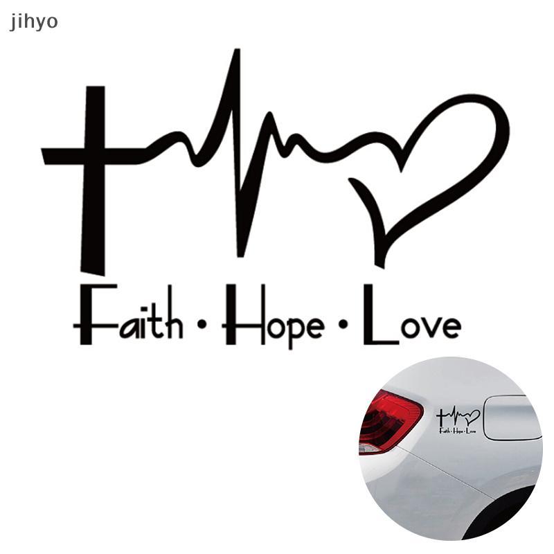 [jihyo] Faith Hope Love Vinyl Car Stier Cartoon Religiou Biểu tượng