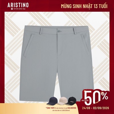 Quần Short Thể Thao ARISTINO Regular Fit dáng suông rộng, màu trung tính dễ phối đồ - ASO038AS2