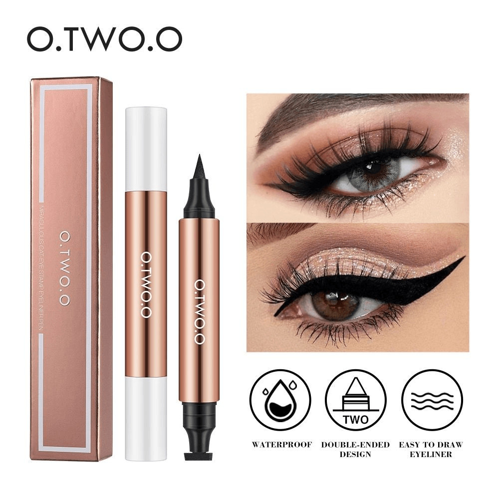 OTWOO Seal Triangle Eyeliner Lazy Double-Headed Makeup-Up Handy Tool Long Lasting Color Rendering No