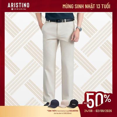 Quần kaki nam ARISTINO form đứng regular 100% cotton thoáng mát AKK0040Z