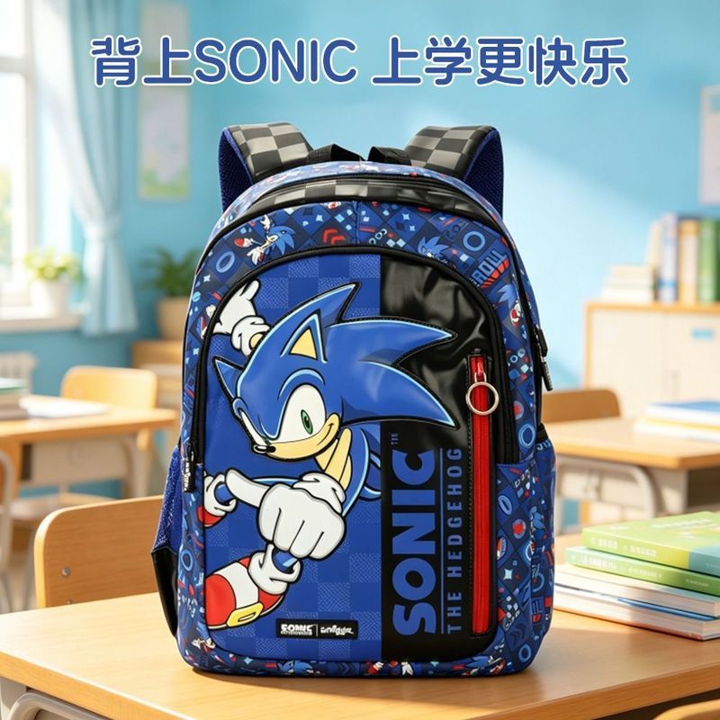 Ba lô Smiggle Túi đi học tiểu học Trẻ em Ba lô hoạt hình Túi đi học Sonic