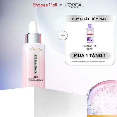 Serum Glycolic Melasyl 8% [Melasyl+Glycolic+Niacinamide] dưỡng sáng da, mờ thâm mụn & nám Loreal Paris 30ml