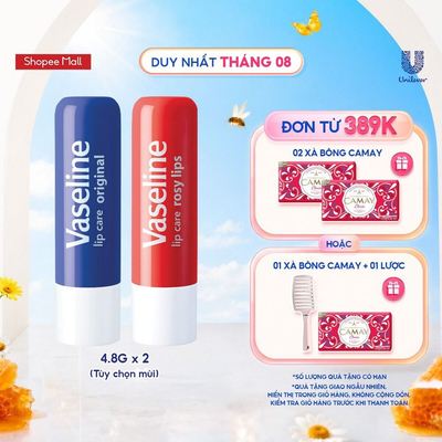 Combo 02 son dưỡng môi Vaseline Lip Care Stick 4.8g (Tùy chọn mùi hương)