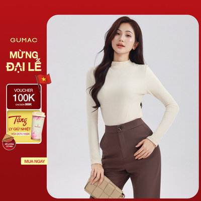 Áo Thun Nữ Dài Tay GUMAC Form Slim Cổ Cao Ôm Vừa Tôn Dáng Chống Nắng LATE0927