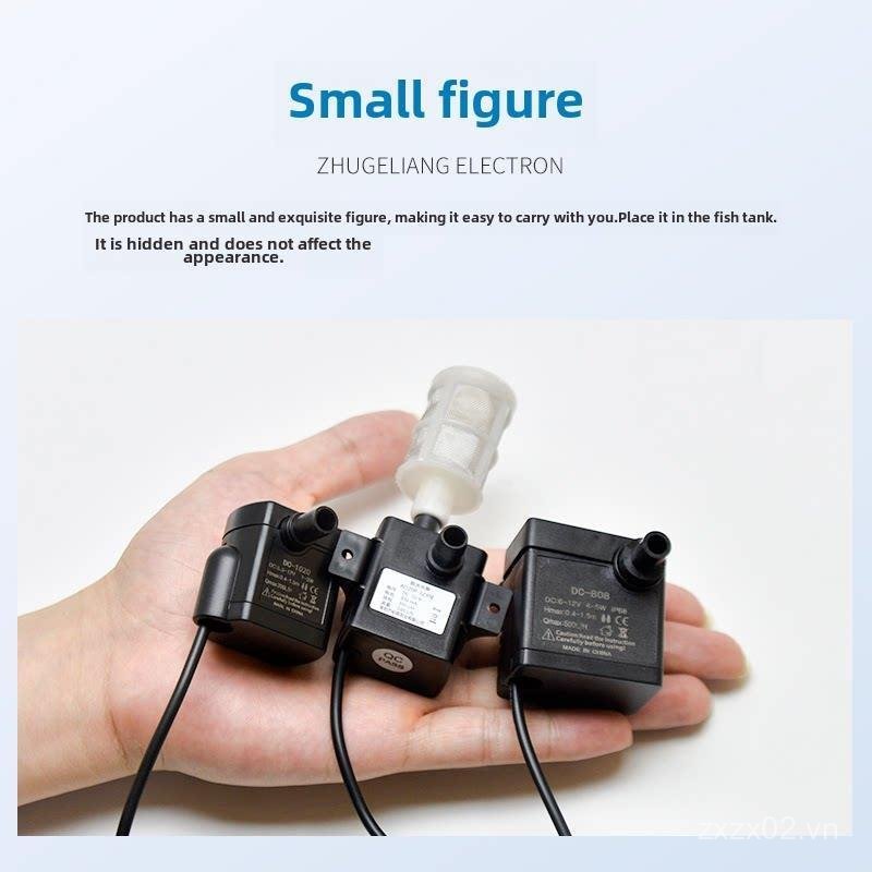 Phong cách mới DC-1020 DC Máy bơm chìm siêu nhỏ không chổi than DC5v 12V Máy bơm chìm năng lượng mặt