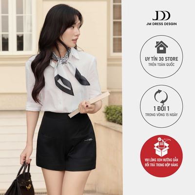 Áo Sơ Mi Linen Dáng Suông Vừa 2S02.2602. Áo Sơ Mi Trắng Nữ Thanh Lịch Form Suông Tiểu Thư Công Sở Cao Cấp Thiêt Kế By JM