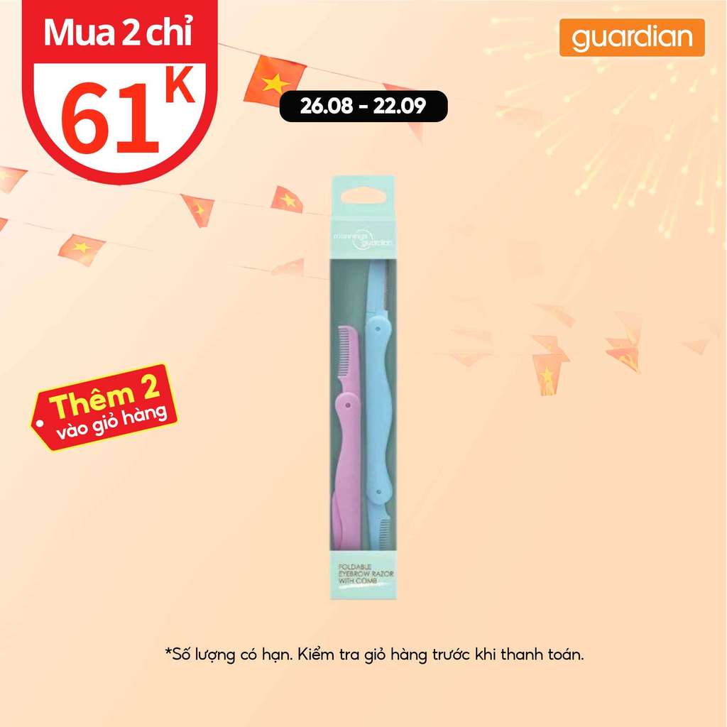 Dao Cạo Lông Mày Gấp Gọn Kèm Lược Mannings Guardian Mannings Guardian Foldable Eyebrow Razor With Co