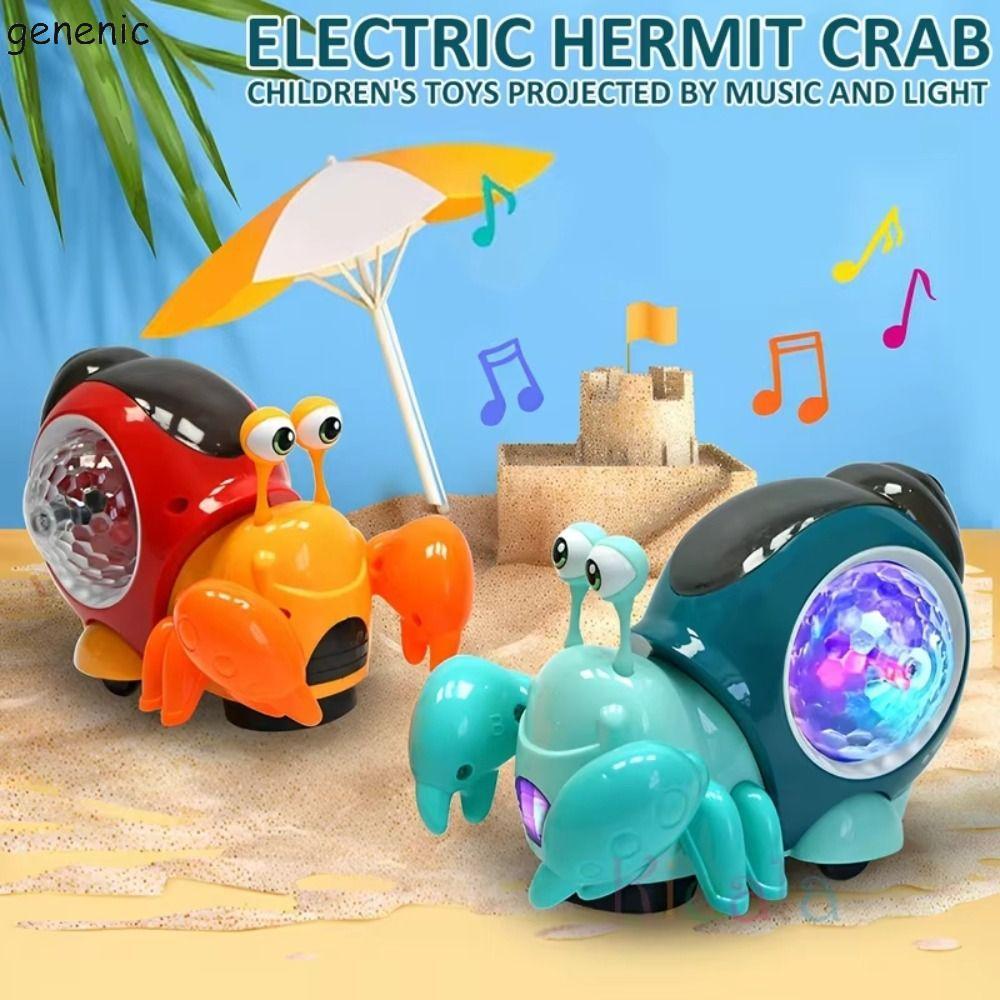 Đồ chơi cua ẩn sĩ nhảy múa GENENIC, Đồ chơi thời gian đi bộ Giáo dục sớm Đèn LED Đồ chơi đi bộ cua, 