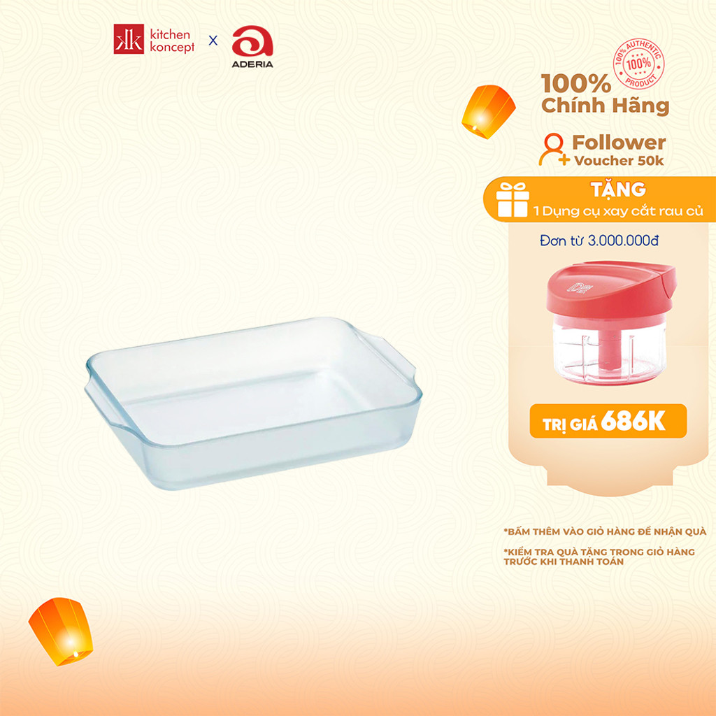 Khay nướng bánh hình chữ nhật Aderia - Cera Bake - 1.8L