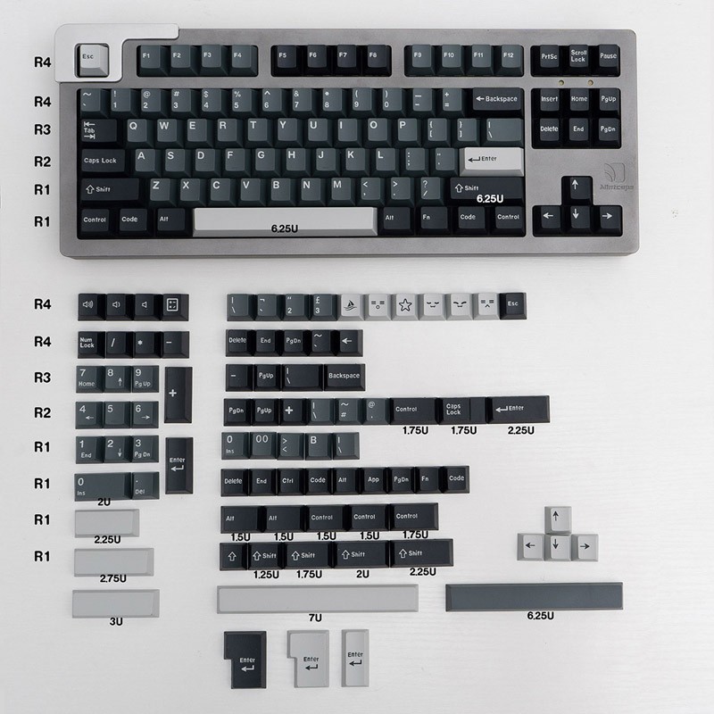 GMK Apollo Apollo Keycap Apollo Cherry Ban Đầu Nhà Máy Chiều Cao Tùy Chỉnh Bàn Phím Cơ Hai Màu Đúc