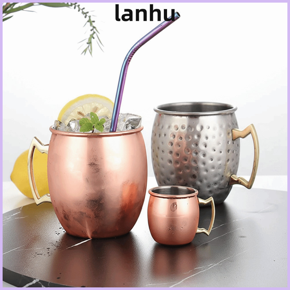 LANHU Hammer Point Cup, Cốc Mule Moscow thủ công, có tay cầm đinh tán chắc chắn 500ml Cốc Mule Mosco