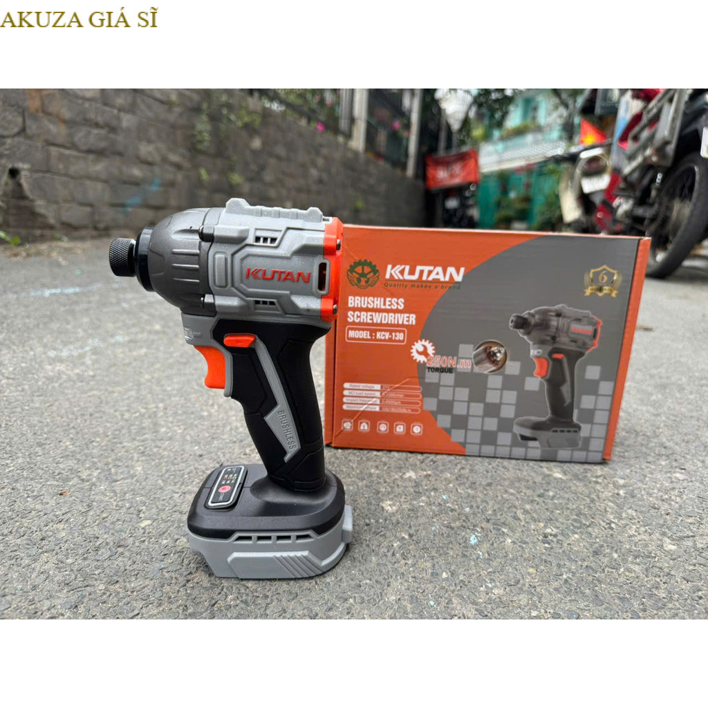 Thân Máy Chuyên Vít  KUKAN KVC-130 , Lực Siết 250Nm, Đầu Ngậm Vít 1/4 Inch, Không Chổi Than AKUZA GI
