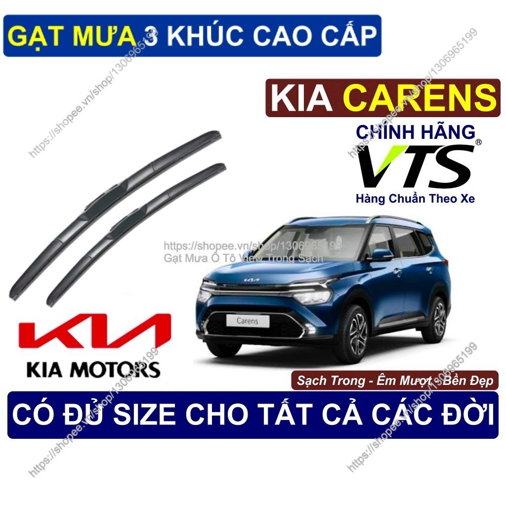 Gạt Mưa 3 Khúc Sạch Êm Bền Kính Lái KIA CARENS, Cặp Gạt Mưa 3 Khúc Kính Lái KIA CARENS,  KIA CARENS